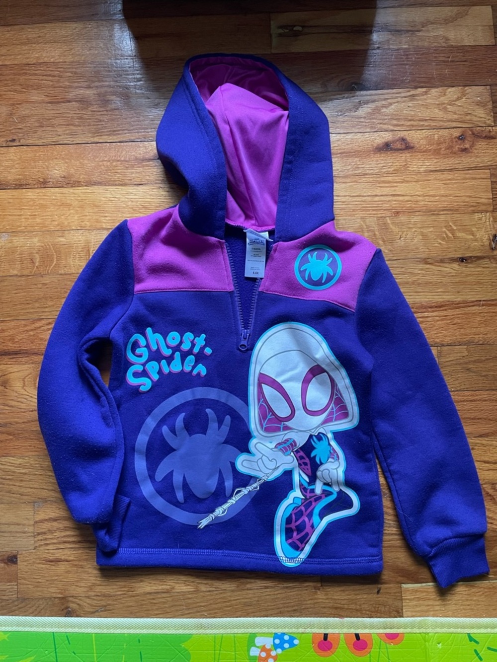 Marvel Ghost-Spider Purple & Pink Hoodie with Teal Accents